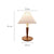 Vintage Pleated Table Lamp with Wooden Stand Pull-chain Switch