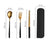 3pc Portable Gold Cutlery Set with Case