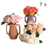 7pc Artificial Rusty Rose Flower Set