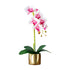 Artificial Pink Orchid Plant with Golden Pot