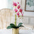 Artificial Pink Orchid Plant with Golden Pot