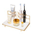 Gold Toothbrush Stand Holder with Absorbent Tray