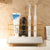 Gold Toothbrush Stand Holder with Absorbent Tray