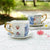 Double-sided Floral Blue White Tea Cup Set