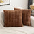 Grid Fluffy Soft Plush Cushion Cover