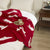 Knitted Red White Rabbit Throw Blanket