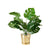 Artificial Monstera Plant with Gold Pot and Tray