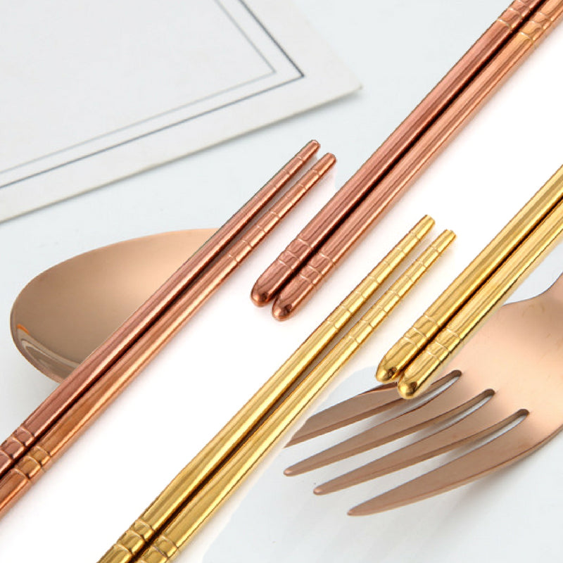 Rose Gold Luxury Chopstick & Spoon Set - Empire Chopsticks