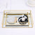 Vintage Rectangle Brass Frame Display Glass Tray Jewelry Organiser with Mirror