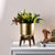 Gold Plant Pot with Wooden Stand
