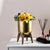 Gold Plant Pot with Wooden Stand
