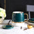 Emerald Gold x Green Cup Gift Set with Teaspoon Saucer and Lid