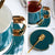 Emerald Gold x Green Cup Gift Set with Teaspoon Saucer and Lid