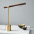 Gold Stand Wooden Linear Table Lamp