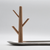 Tree Branch Hook Rack with Silver Tray