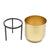 Gold Plant Pot With Black Metal Stand