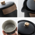 Oriental Black Porcelain Travel Tea Set with Teapot Cup Tray Bag