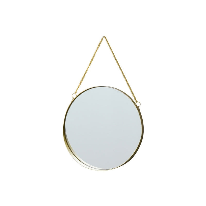 VOSAREA Small Round Mirror Hanging Wall Mirror Round Vanity Mirror for Home  Bathroom Bedroom Living Room Decor (Golden) Circle Mirrors for Wall
